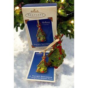 Hallmark Birdhouse Christmas Ornament Natures Sketchbook Marjolein Bastin